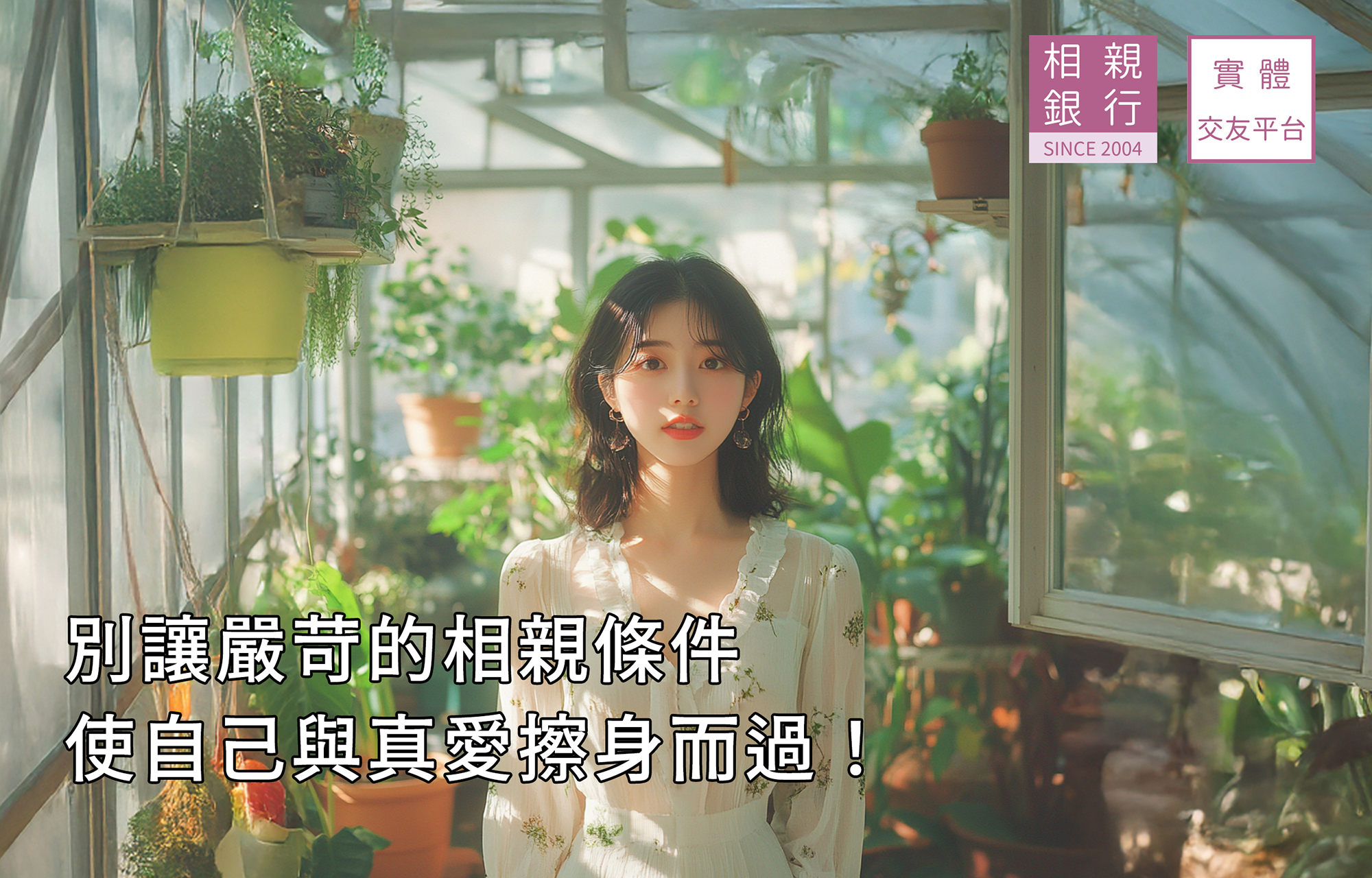 別讓嚴苛的相親條件使自己與真愛擦身而過！