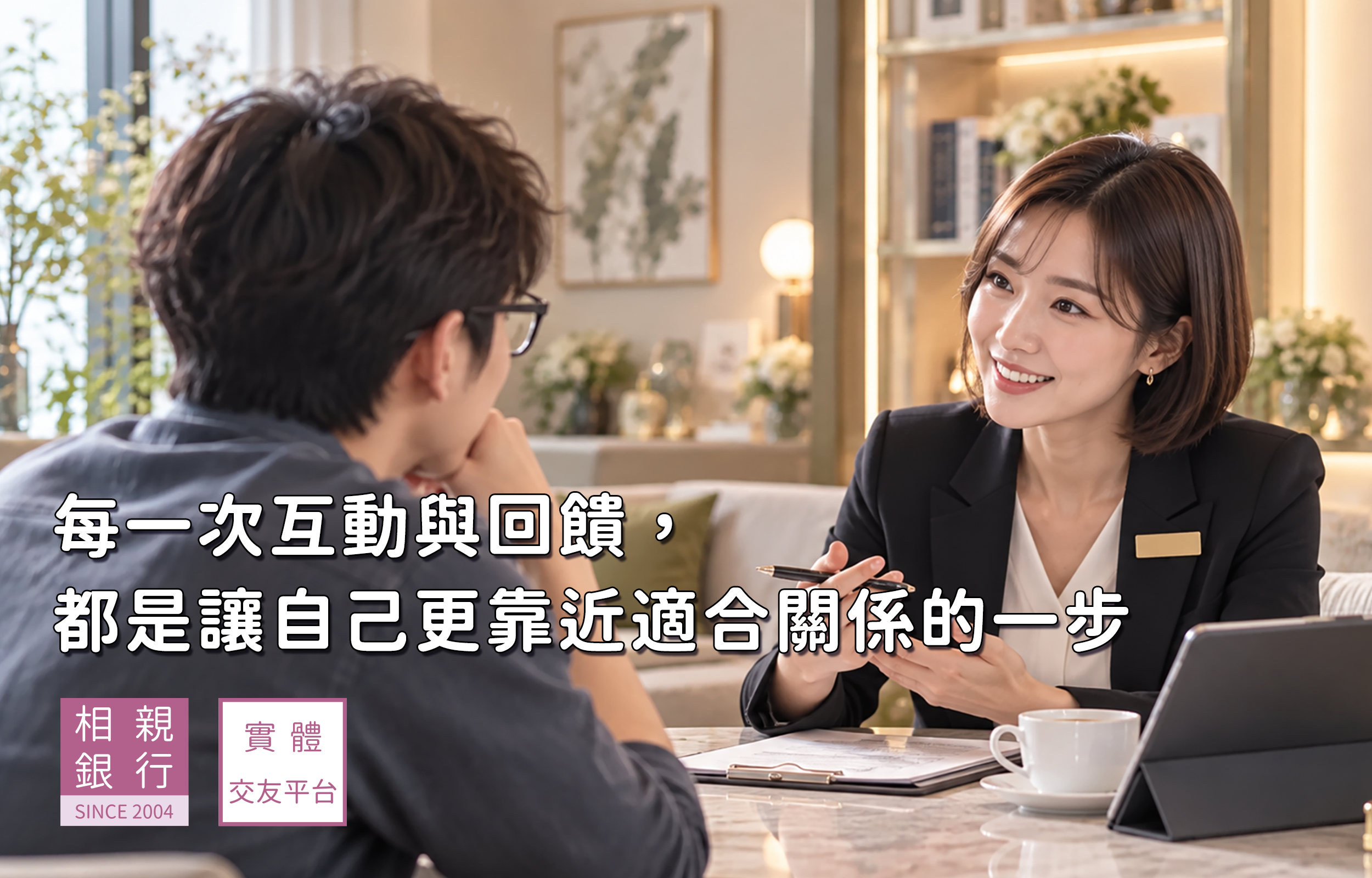 女性諮詢人員與工程師親切復盤第一次見面經驗